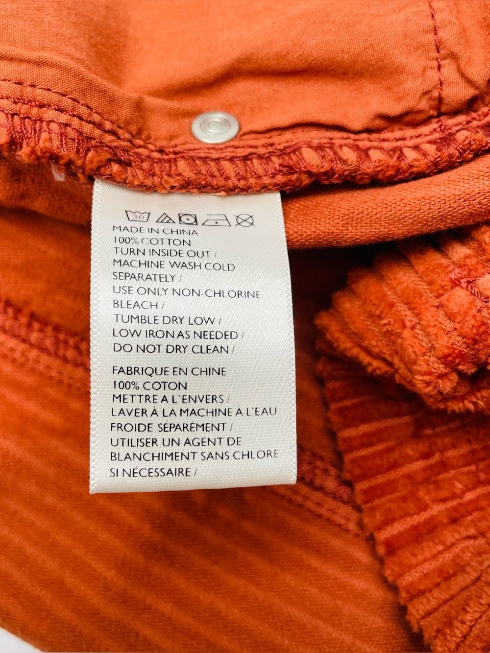 BDG Rust Burnt Orange Corduroy Zip Pocket Fall Autumn Casual Mini Skirt | Medium - Picture 6 of 8